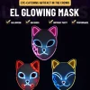 Halloween Glødende Katte Maske LED Lady Demon Slayer