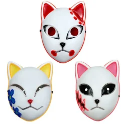 Halloween Glødende Katte Maske LED Lady Demon Slayer