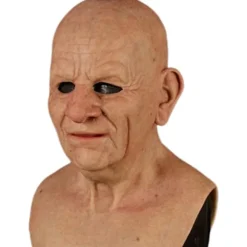 Halloween Gummimaske, Den ældre Gubbemaske Hovedbeklædning Realistisk Silikonemaskerade Helhoved Finurlig rekvisit-XS8- Bald Head