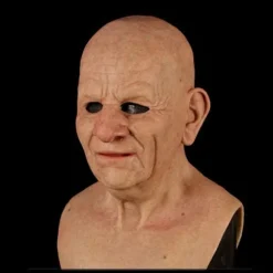 Halloween Gummimaske, Den ældre Gubbemaske Hovedbeklædning Realistisk Silikonemaskerade Helhoved Finurlig rekvisit-XS8- Bald Head