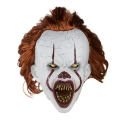Halloween Gyserklovn Pennywise IT Fuld Maske Ond Røde Øjne Horror Cosplay Kostume LED Latex Lysende Maske med Lys eller uden Lys (FMY) buck teeth not glowing | Fyndiq
