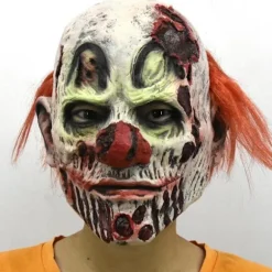Halloween Gysermasker Latex Gyserklovnmasker White Red