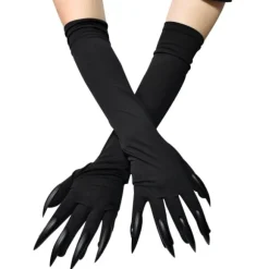 Halloween Handsker Voksne Halloween Klør Lange Sorte Dyrefødder Handsker Med Scary Lange Negle Sjove Spøgelses Sorte Negle Black Nails