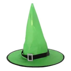 Halloween Hat Spøgelsesfestival Fest Dekoration Rekvisitter Led Lys Heks Hat Magiker Heks Hat Troldmandshat - uden Lys - grøn