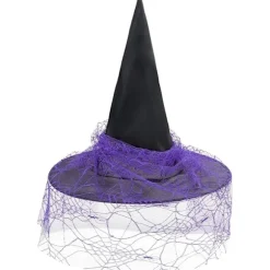 Halloween Heks Hat til Kvinder Spirallace Halloween Kostume Tilbehør til Fest