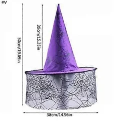 Halloween Heks Troldmand Hat Fest Kostume Hovedbeklædning Djævlehue Cosplay Rekvisitter Dekoration Tilbehør til Voksne Kvinder Mænd Ødelagt Heksehat Gre Broken Witch Hat Gre | Fyndiq