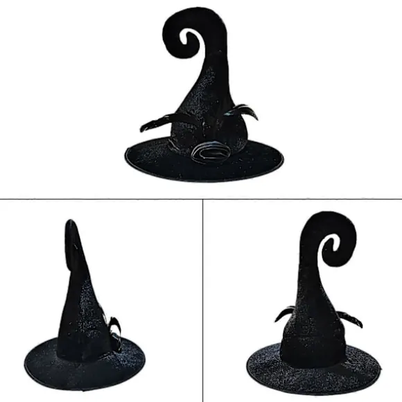 Halloween Heksehat Cosplay Troldmandshat Heksehat Kvinder Mænd Unisex Hekse Cosplay Kostumehat Festhue Festival Hovedbeklædning Black