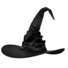 Halloween heksehat, heksehat til kvinder, cosplay party sort heksehat, troldmandshat Halloween kostume tilbehør
