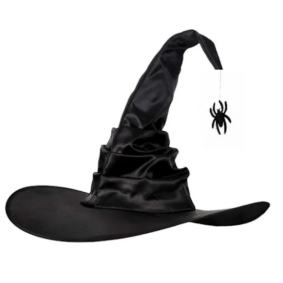 Halloween heksehat sort stor flæset heksehat Halloween del