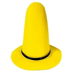 Halloween Heksehat Spids Gul Filt Troldmand Top Hat Stor Skygge Udklædningshat Cosplay_Super Gave L