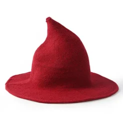 Halloween Heksehat Uld Kvinder Damer Spidse Huer Troldmand Hat C