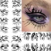 Halloween hekseøjenmakeup midlertidige tatoveringer, 10 stykker realistiske falske øjentatoveringsmærkater, velegnet til rollespil og fester