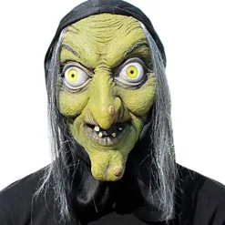 Halloween horror heksemaske gammel heks latex hovedbeklædning troldmand gammel dame bedstemor maske