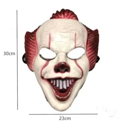 Halloween Horror Klovneansigtsmaske Skræmmende Cosplay Klovneansigtsmaske Hjelm Halloween Fest Kostume Rekvisit Maskerade