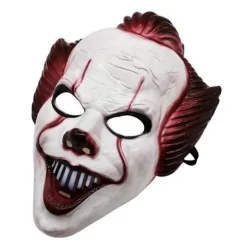 Halloween Horror Klovneansigtsmaske Skræmmende Cosplay Klovneansigtsmaske Hjelm Halloween Fest Kostume Rekvisit Maskerade