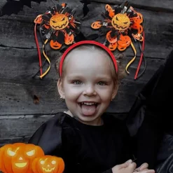 Halloween Hårbånd til Kvinder, Græskar Skelet Hovedbeklædning til Halloween Kostume Cosplay Fest, Halloween Tilbehør Gaver, A