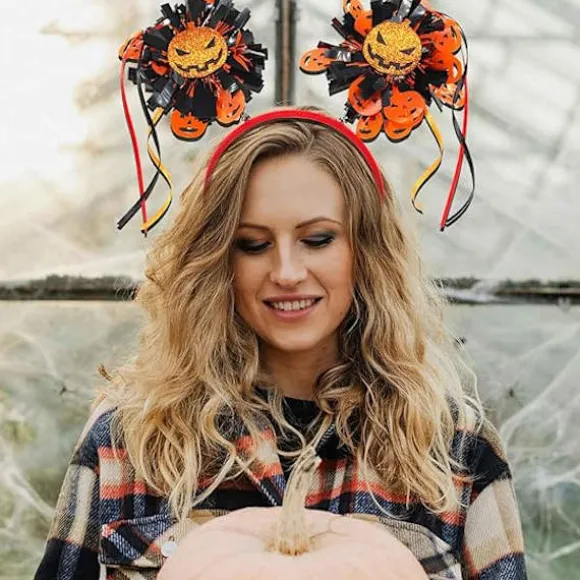 Halloween Hårbånd til Kvinder, Græskar Skelet Hovedbeklædning til Halloween Kostume Cosplay Fest, Halloween Tilbehør Gaver, A