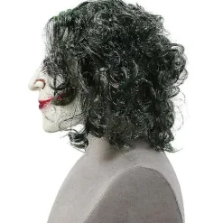 Halloween Joker Mask Cosplay Horror Skræmmende klovne maske med grønt hår as shown 1 PC
