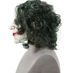Halloween Joker Maske Cosplay Horror Skræmmende Klovn Maske Med Grønt Hår[YJD] White 1Pc