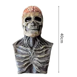 Halloween Jul Gyser Skelet Hoved Cosplay Fuld Hoved Latex Maske Halloween Karneval Hovedbeklædning Fest Kostume Tilbehør Red