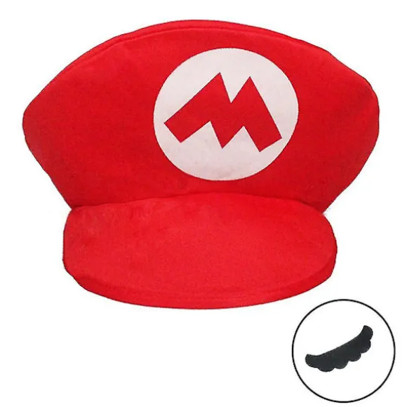 Halloween Jul Super Mario Bros Tema Mario Luigi Cosplay Skum Hat Med Overskæg Halloween Fest Fancy Dress Up Kostume Tilbehør Rød