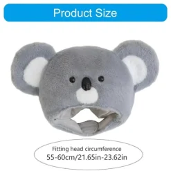 Halloween Koala Pels Hat Hovedbeklædning Plys Hovedbeklædning til Maskerader Halloween Plys Tegneserie Hat Hovedbeklædning
