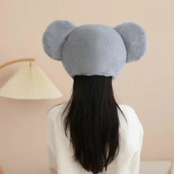 Halloween Koala Pels Hat Hovedbeklædning Plys Hovedbeklædning til Maskerader Halloween Plys Tegneserie Hat Hovedbeklædning