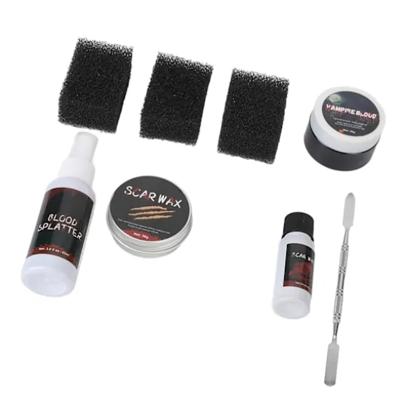 Halloween kosmetiktaske Halloween specialeffekter sårplasma ar voks uhyggelig ansigtsmakeup sæt til Halloweenfest