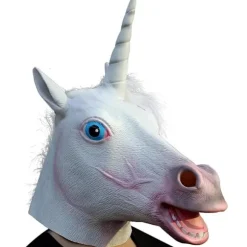 Halloween Kostume Dyr Hoved Latex Maske Enhjørning Maske