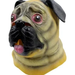 Halloween Kostume Fest Dyrehoved Latex Maske Mops Hund