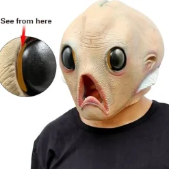 Halloween Kostumefest Udlænding Udlænding Latex Menneskehovedmaske