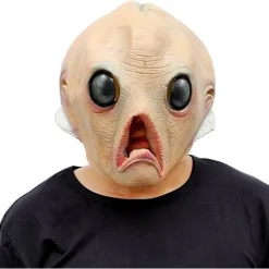 Halloween Kostumefest Udlænding Udenjordisk Latex Menneskehoved Maske