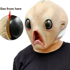 Halloween Kostumefest Udlænding Udenjordisk Latex Menneskehoved Maske