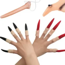 Halloween Lang Hekse Næse Props Spøgelse Finger Negl Cosplay DI A