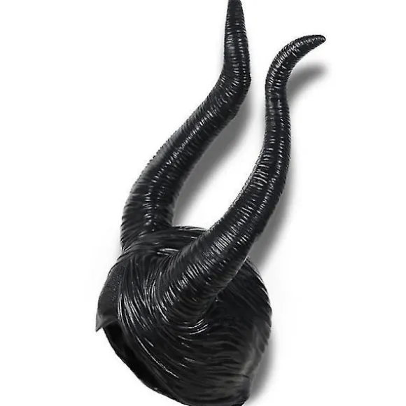 Halloween Latex Maleficent Hat med Onde Sorte Horn Dronning Hovedbeklædning