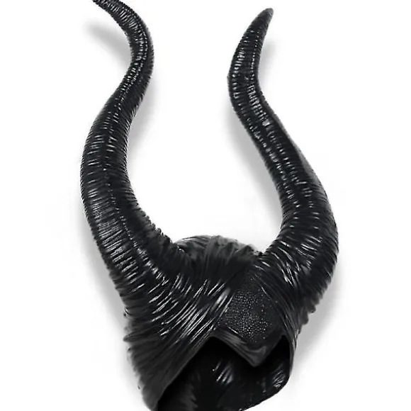 Halloween Latex Maleficent Hat med Onde Sorte Horn Dronning Hovedbeklædning