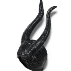Halloween Latex Maleficent Hat med Onde Sorte Horn Dronning Hovedbeklædning