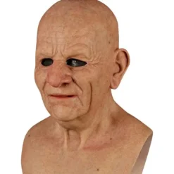 Halloween latexmaske - gammel mand dekor realistisk ansigtsmaske til menneskelig rynke_yux E