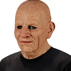 Halloween latexmaske - gammel mand dekor realistisk ansigtsmaske til menneskelig rynke-FF- E