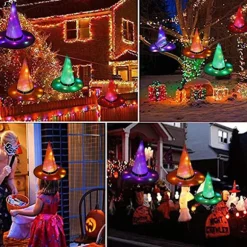 Halloween LED lysende heksehat Glødende heksehat purple 32*38cm
