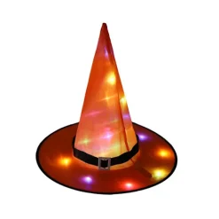 Halloween LED lysende heksehat Glødende heksehat purple 32*38cm