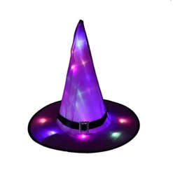 Halloween LED lysende heksehat Glødende heksehat purple 32*38cm
