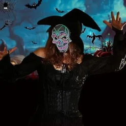 Halloween LED Maske Lys Op Skræmmende Maske Style 1
