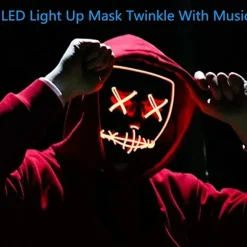 Halloween LED-maske ledning skræmmende maske til Halloween Festival fest