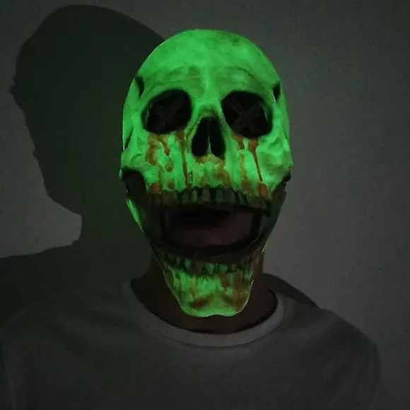 Halloween Lysende Kranie Maske Fancy Fest Horror Skelet Maske Cosplay Kostume Rekvisit Til Halloween Fest