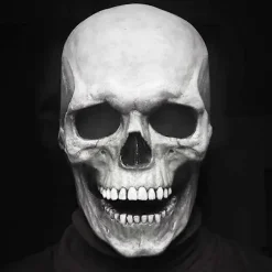 Halloween Maske Bevægelig Kæbe Fuld Hoved Dødningehoved Maske Halloween Dekoration Horror Skræmmende Maske Cosplay Party Dekor 2023 Dødningehoved Hjelm Black | Fyndiq