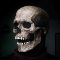 Halloween Maske Bevægelig Kæbe Fuld Hoved Dødningehoved Maske Halloween Dekoration Horror Skræmmende Maske Cosplay Party Dekor 2023 Dødningehoved Hjelm Black | Fyndiq