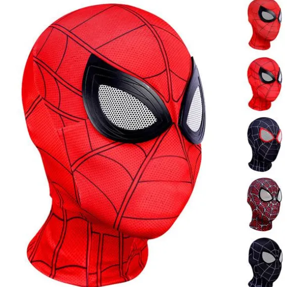 Halloween Maske Cosplay Spindelmannen Maske Superhelt Raimi Miles Morales Kostume Balaclava Hovedrekvisit E