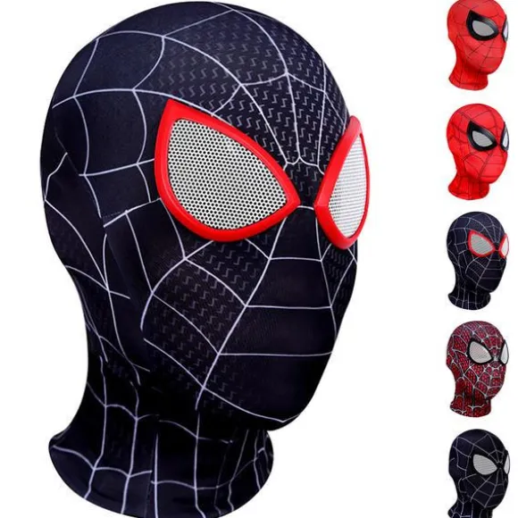 Halloween Maske Cosplay Spindelmannen Maske Superhelt Raimi Miles Morales Kostume Balaclava Hovedrekvisit E