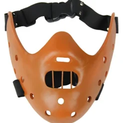 Halloween Maske Hannibal Lecter Maske Skræmmende Halloween Rollespil Realistisk Gyser Morder Maske Halv Ansigt Hovedbeklædning Harpiks green